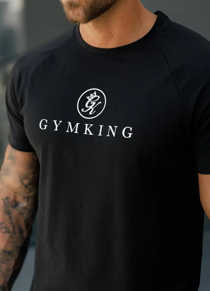 Gym King Twin Sets Men Pro Logo Jersey Tee 8211 Black