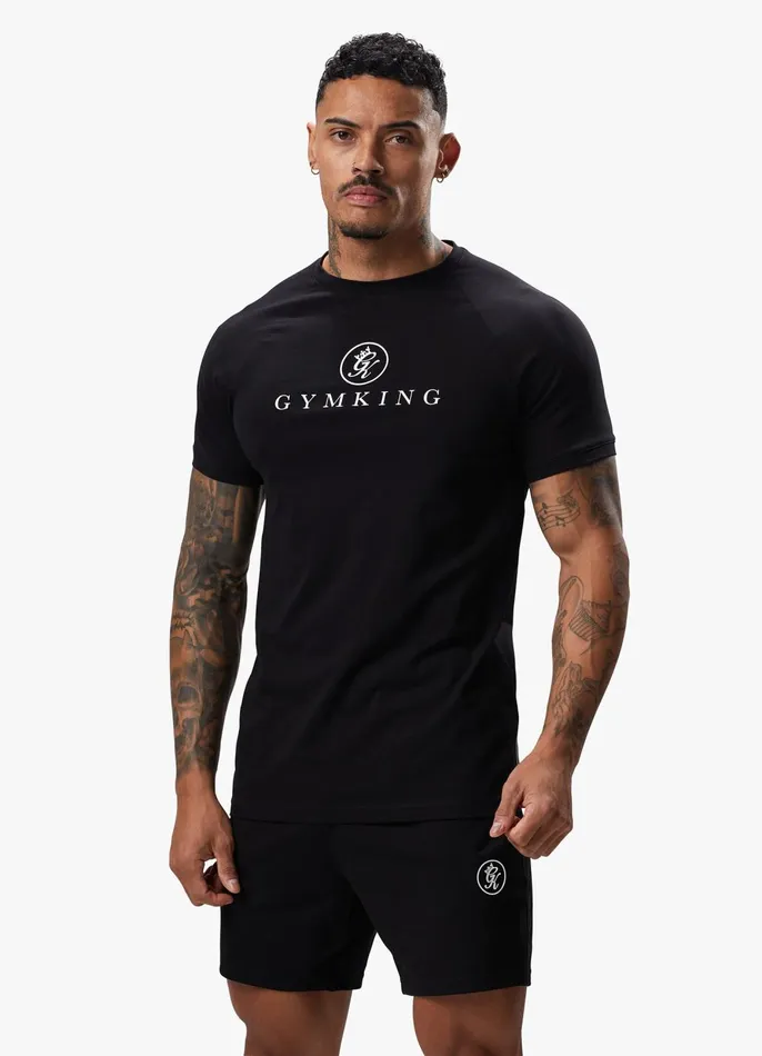 Gym King Twin Sets Men Pro Logo Jersey Tee 8211 Black