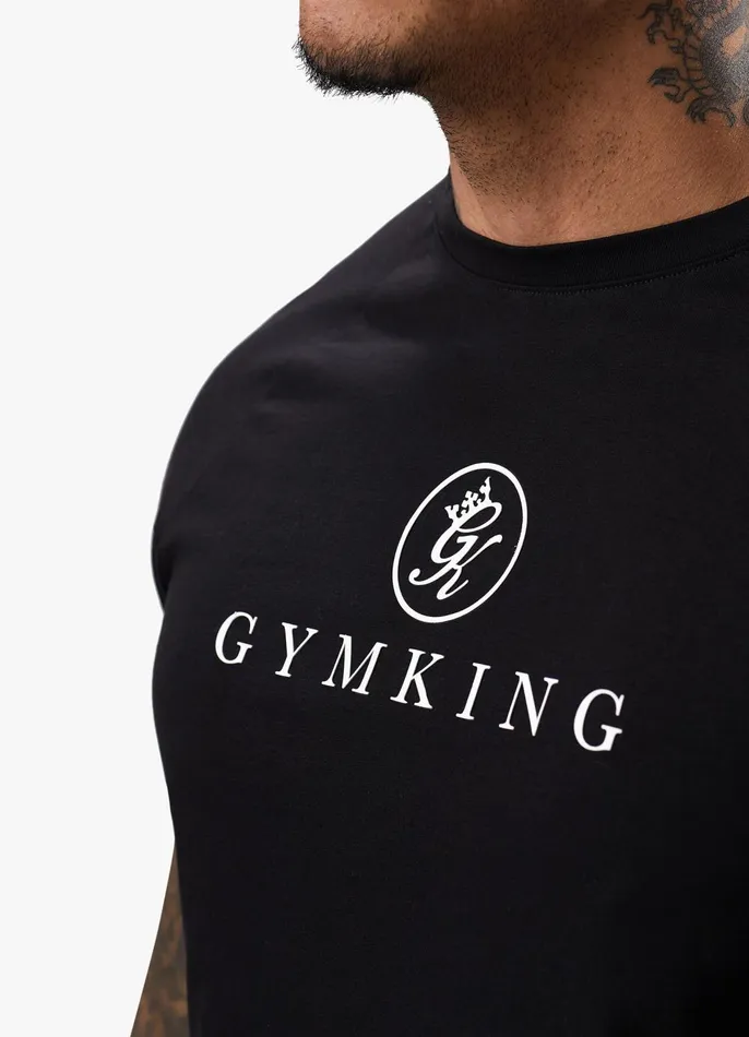 Gym King Twin Sets Men Pro Logo Jersey Tee 8211 Black