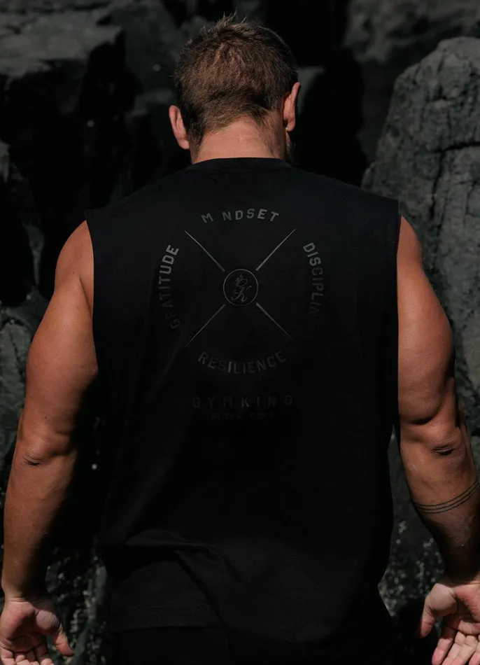 Gym King Vests Men Compass Tank 8211 Black
