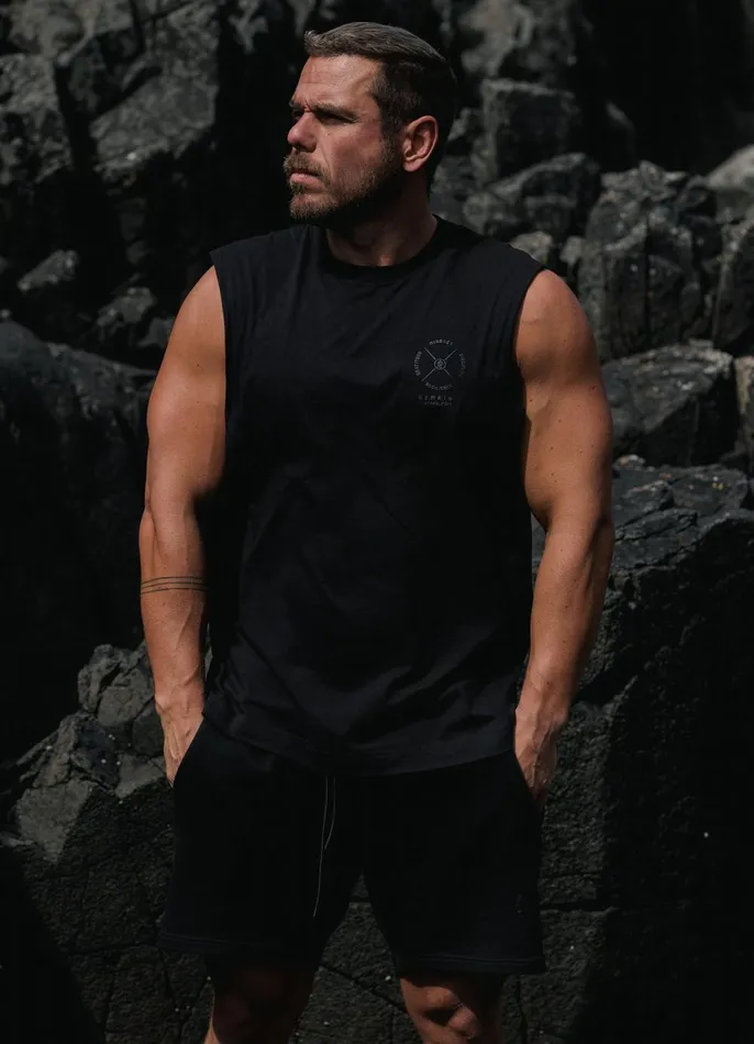 Gym King Vests Men Compass Tank 8211 Black
