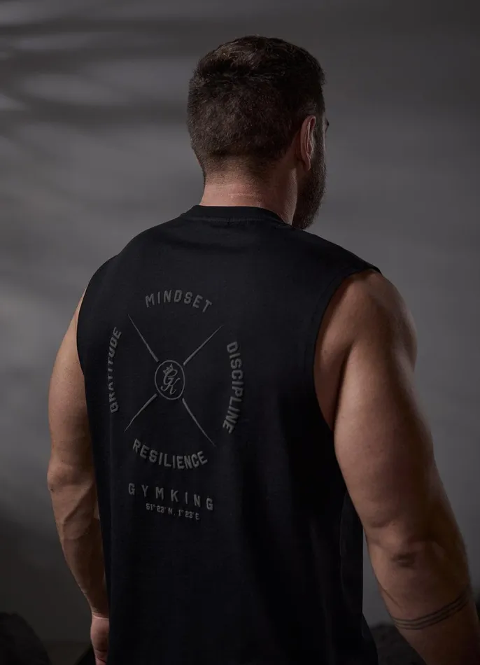 Gym King Vests Men Compass Tank 8211 Black
