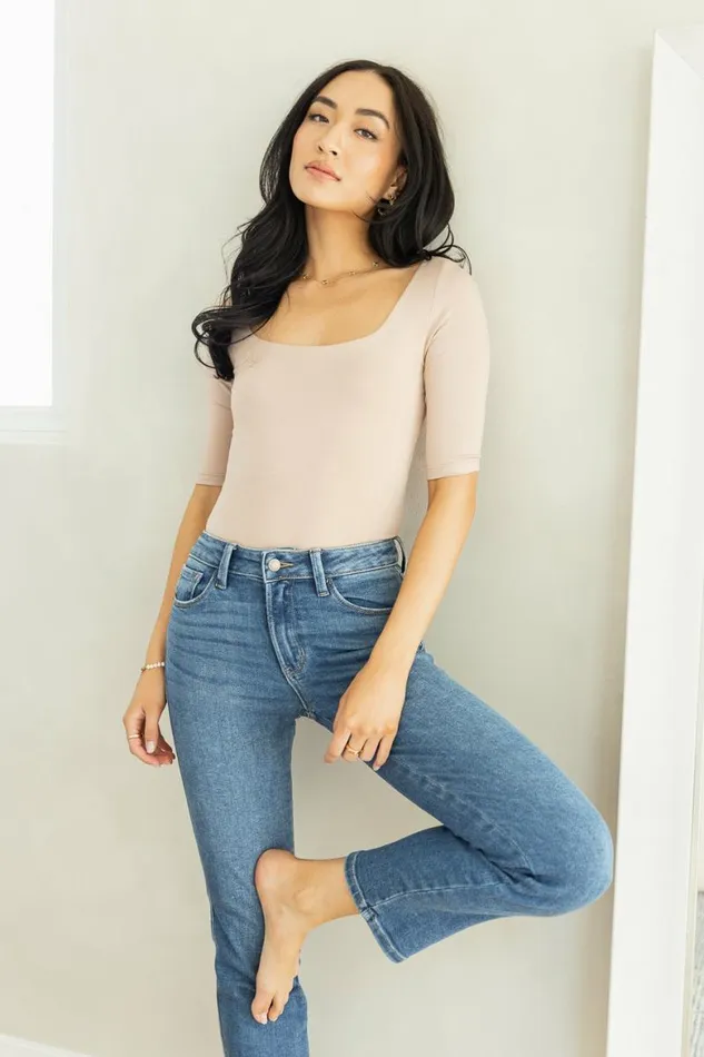 Hadlee Bodysuit In Tan Tan Women Bohme Tops