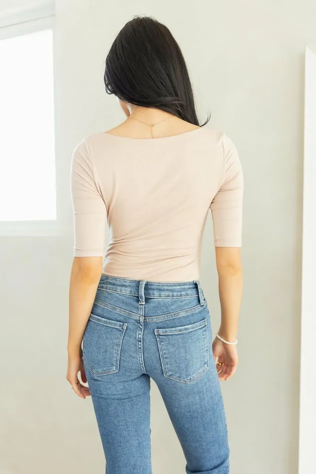 Hadlee Bodysuit In Tan Tan Women Bohme Tops