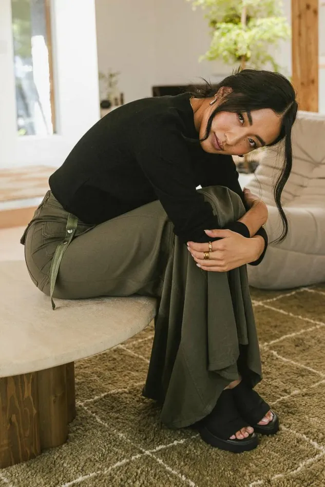 Hadlee Utility Maxi Skirt In Olive Olive Women Bohme Skirts