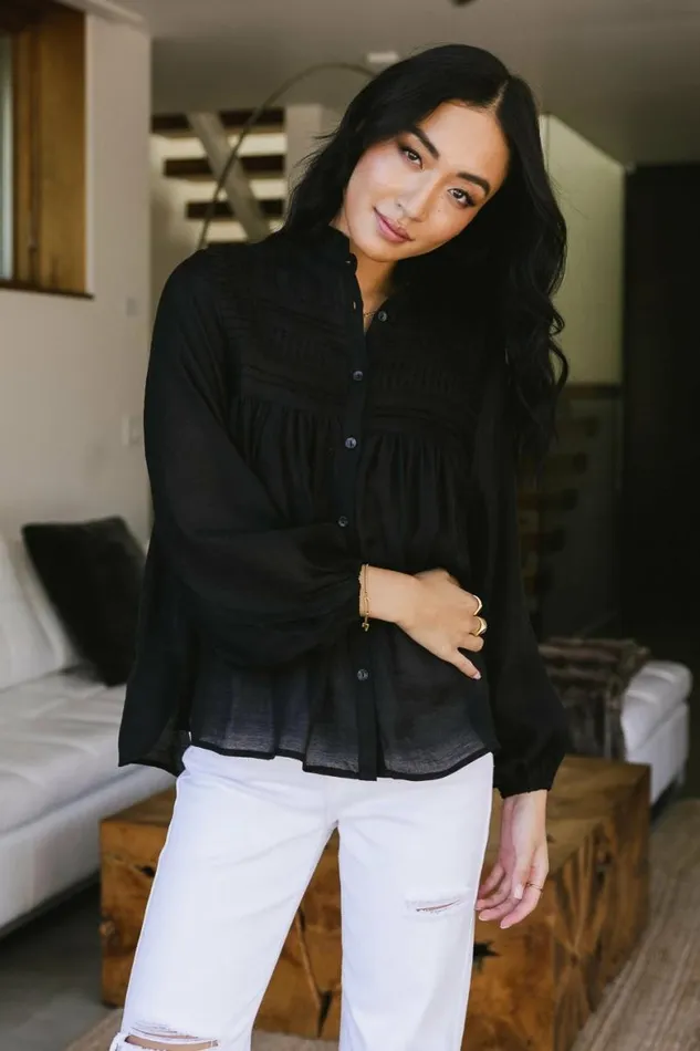 Halle Blouse In Black 8211 FINAL SALE Black Women Bohme Tops