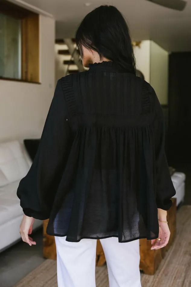 Halle Blouse In Black 8211 FINAL SALE Black Women Bohme Tops