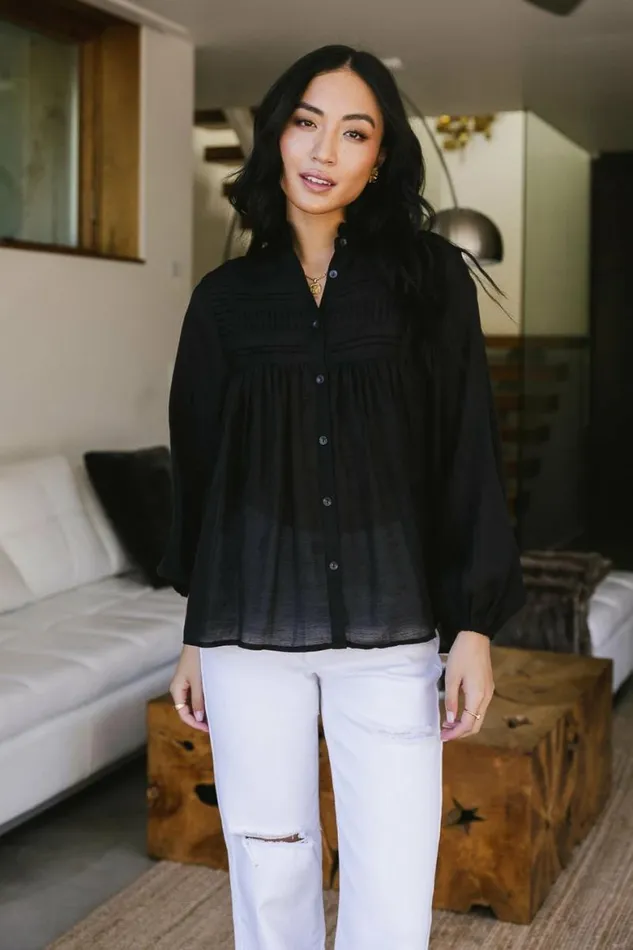 Halle Blouse In Black 8211 FINAL SALE Black Women Bohme Tops