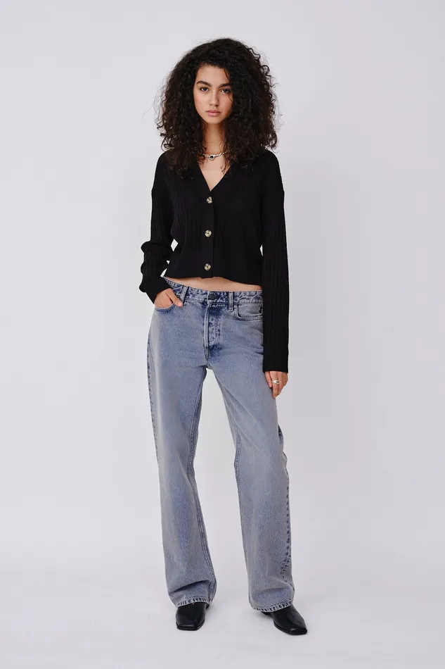 Halo Pointelle 8211 Black Knitwear Wonhundred Women