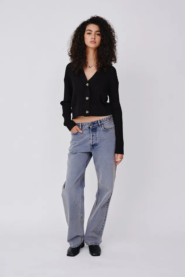 Halo Pointelle 8211 Black Knitwear Wonhundred Women