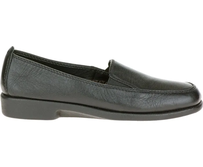 Heaven Black Leather Walking Shoes Hush Puppies Women