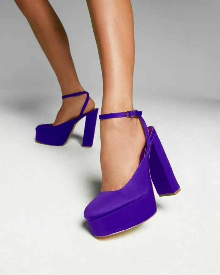 Heels Billini Block Heels SAMSON VIOLET NEOPRENE