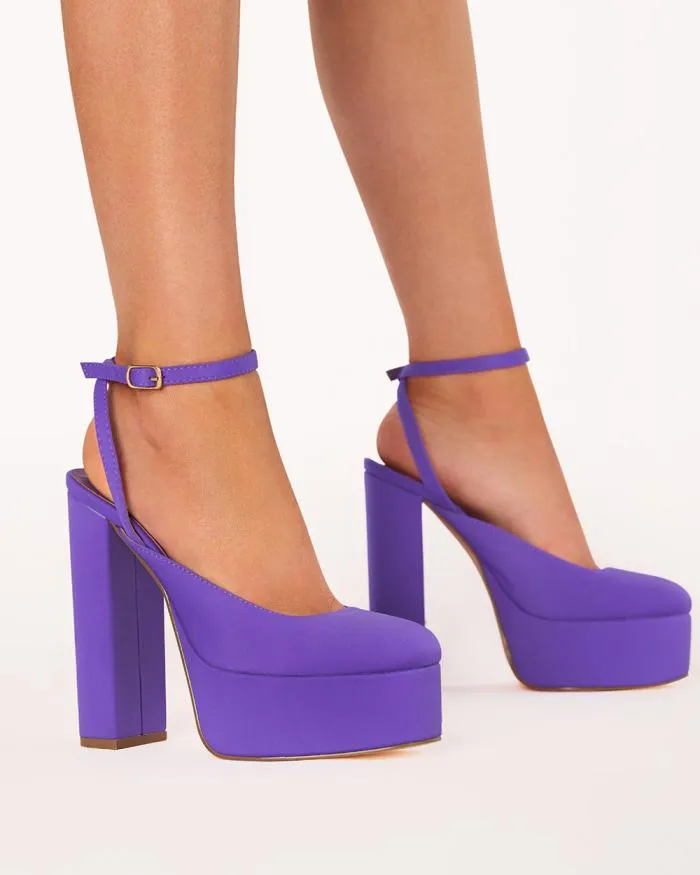 Heels Billini Block Heels SAMSON VIOLET NEOPRENE