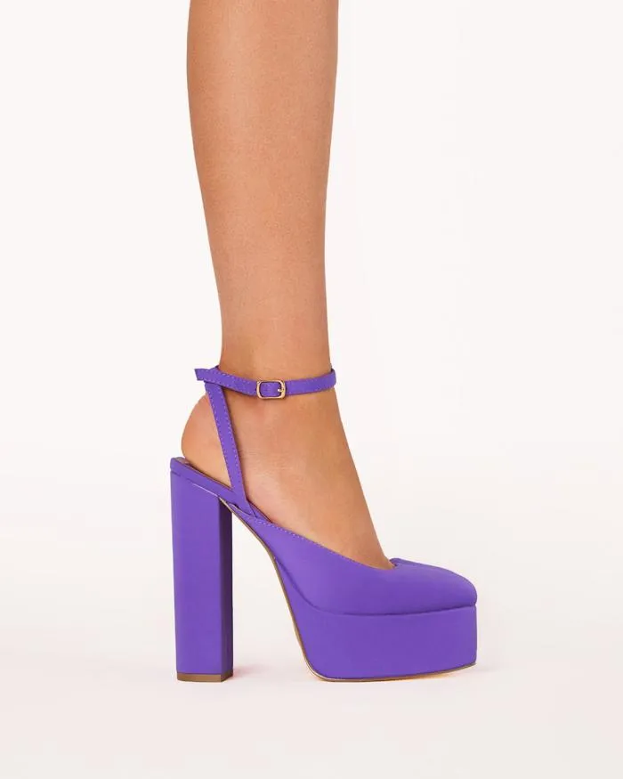 Heels Billini Block Heels SAMSON VIOLET NEOPRENE