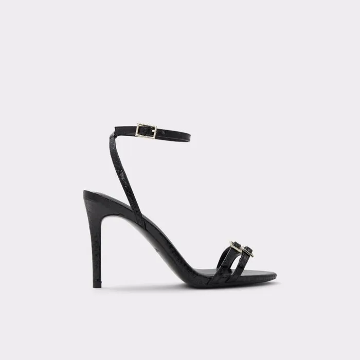 Heels Women ALDO Graciee Black Strappy Heeled Sandal 8211 Stiletto Heel