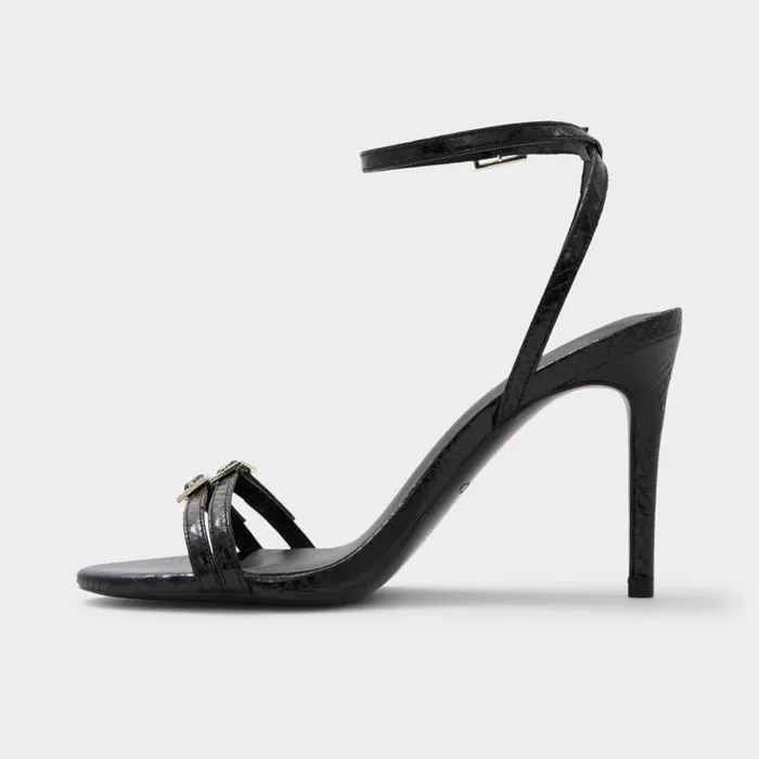 Heels Women ALDO Graciee Black Strappy Heeled Sandal 8211 Stiletto Heel