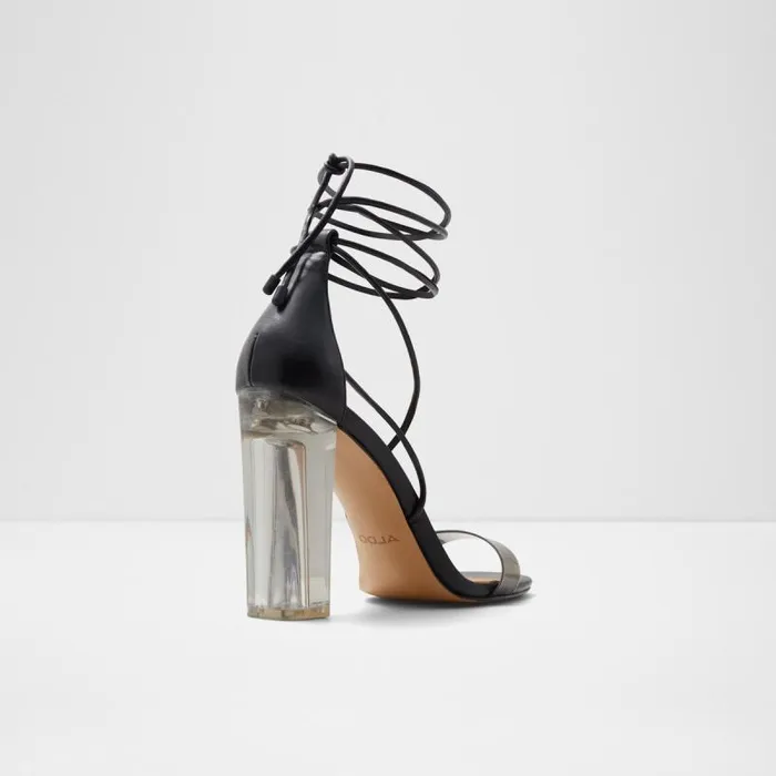Heels Women ALDO Onardonia Black Strappy Sandal