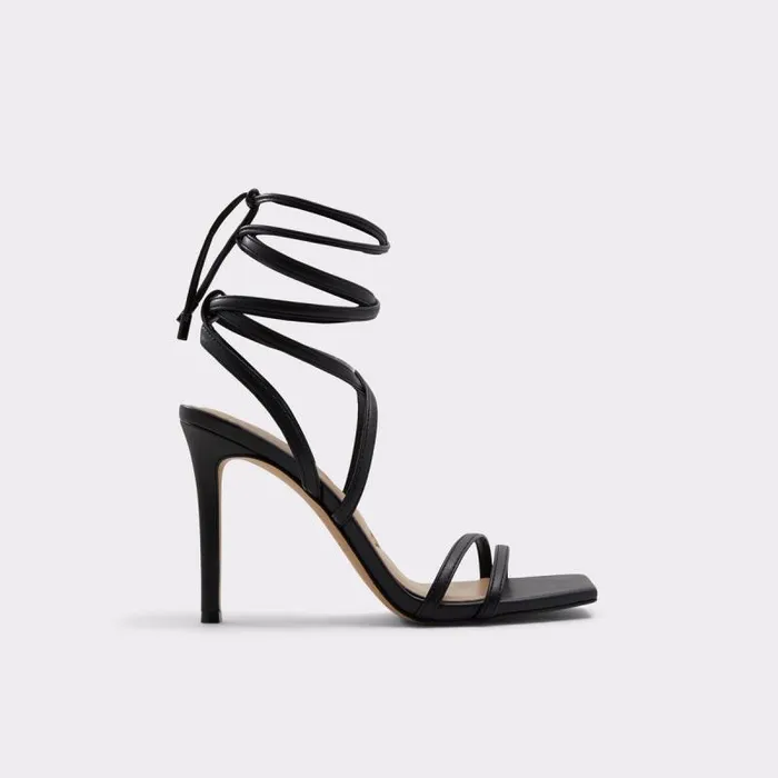 Heels Women ALDO Phaedra Black Strappy Stiletto Sandal 8211 Stiletto Heel