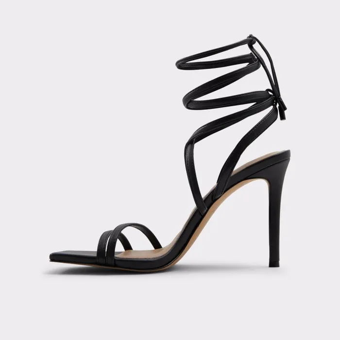 Heels Women ALDO Phaedra Black Strappy Stiletto Sandal 8211 Stiletto Heel
