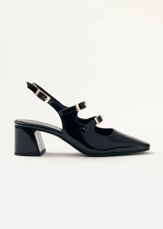 Heels Women ALOHAS Hanna Onix Black Vegan Leather Pumps