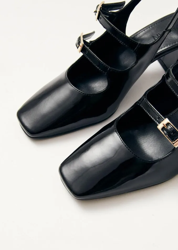 Heels Women ALOHAS Hanna Onix Black Vegan Leather Pumps