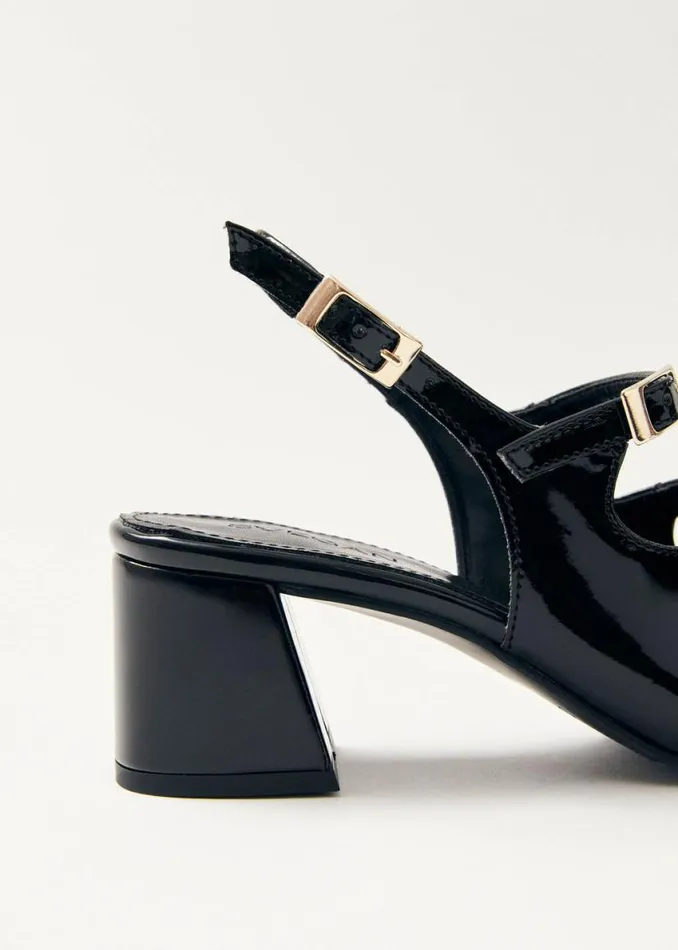 Heels Women ALOHAS Hanna Onix Black Vegan Leather Pumps
