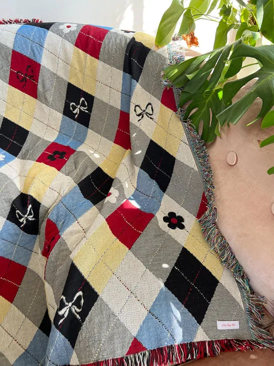 Home Lisa Says Gah Women Archie Throw Blanket Cirque Argyle