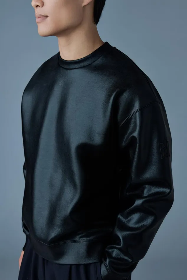 Hoodies and Tops Men Mackage JULIANM Metallic DoubleFace Jersey Sweatshirt Silver