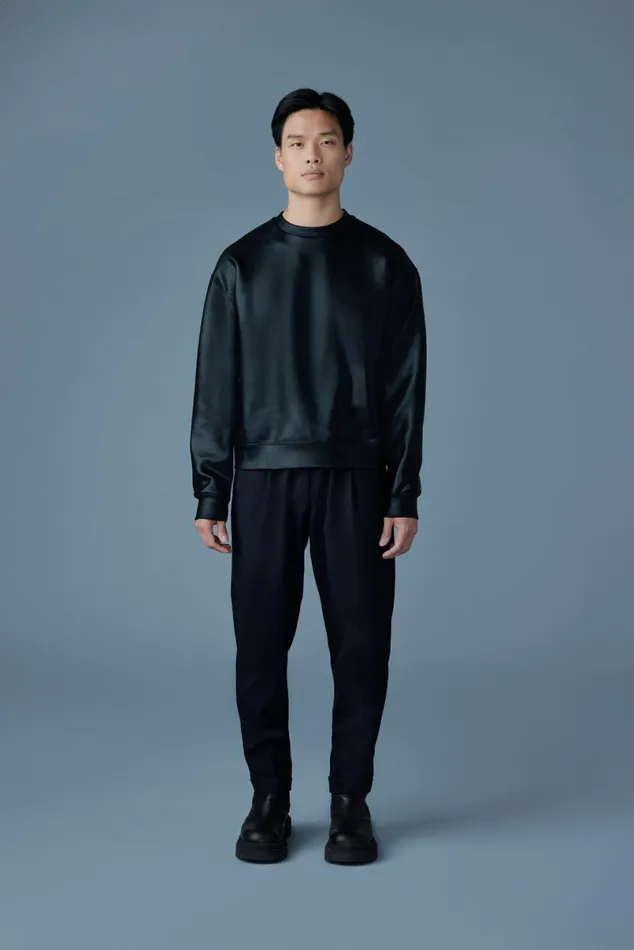 Hoodies and Tops Men Mackage JULIANM Metallic DoubleFace Jersey Sweatshirt Silver
