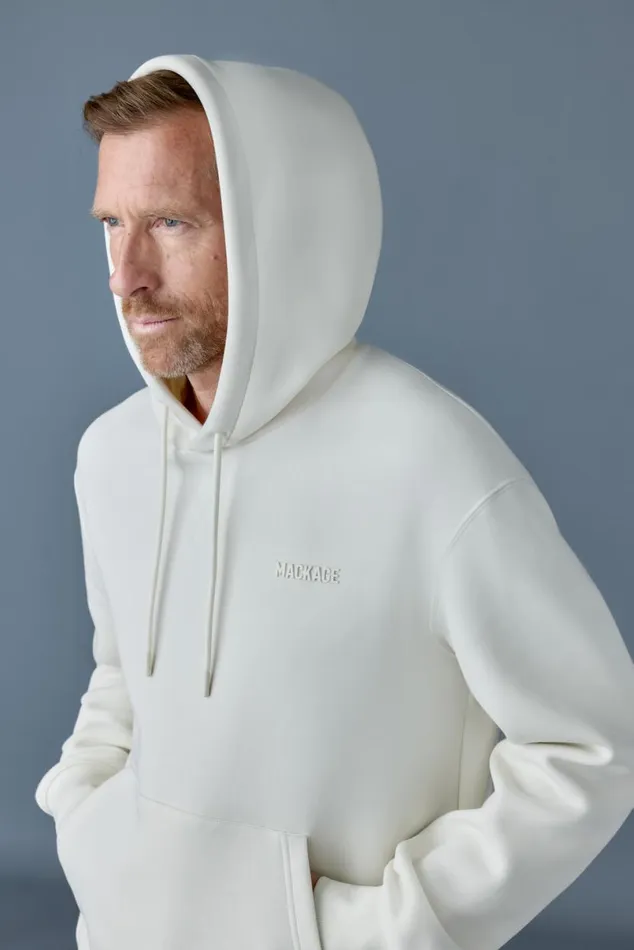 Hoodies and Tops Men Mackage KRYSTIAN Doubleface Jersey Hoodie Cream Hoodies and Tops Men Mackage KRYSTIAN Doubleface Jersey Hoodie Cream