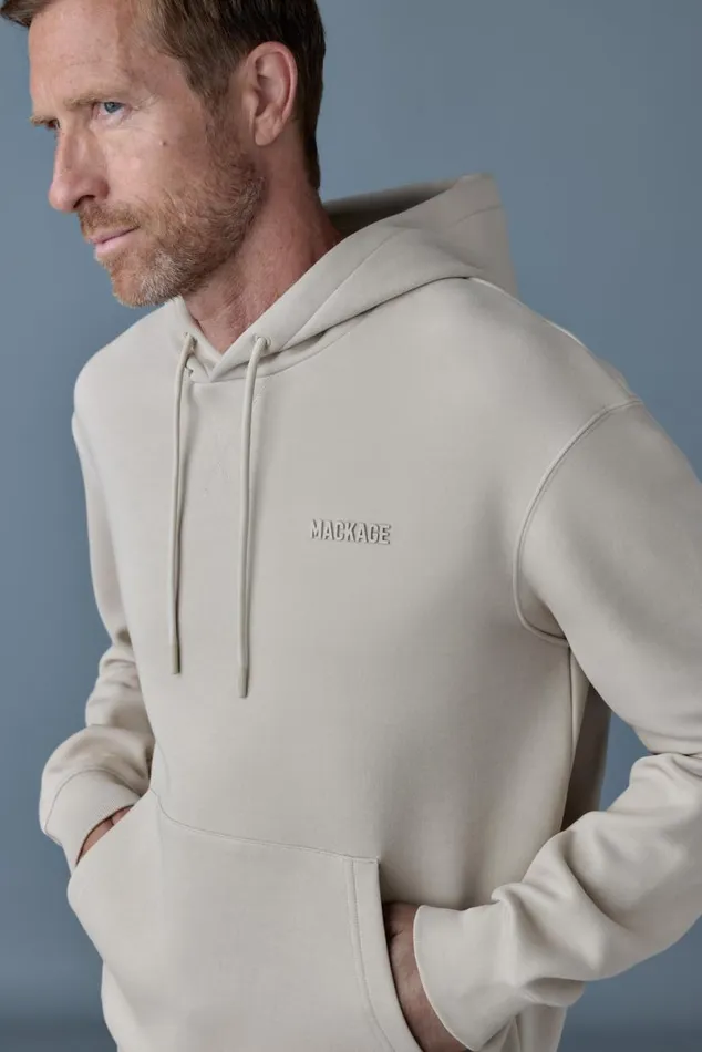 Hoodies and Tops Men Mackage KRYSTIAN Doubleface Jersey Hoodie Cream Hoodies and Tops Men Mackage KRYSTIAN Doubleface Jersey Hoodie Cream