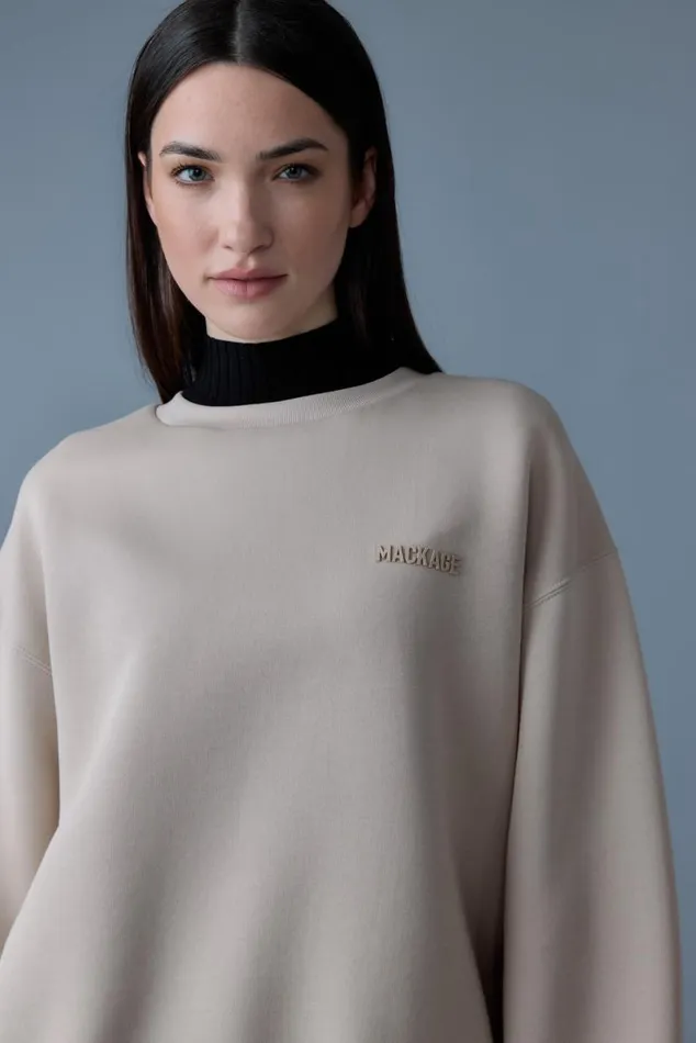 Hoodies and Tops Women Mackage JULIAN DoubleFace Jersey Sweatshirt White Hoodies and Tops Women Mackage JULIAN DoubleFace Jersey Sweatshirt White
