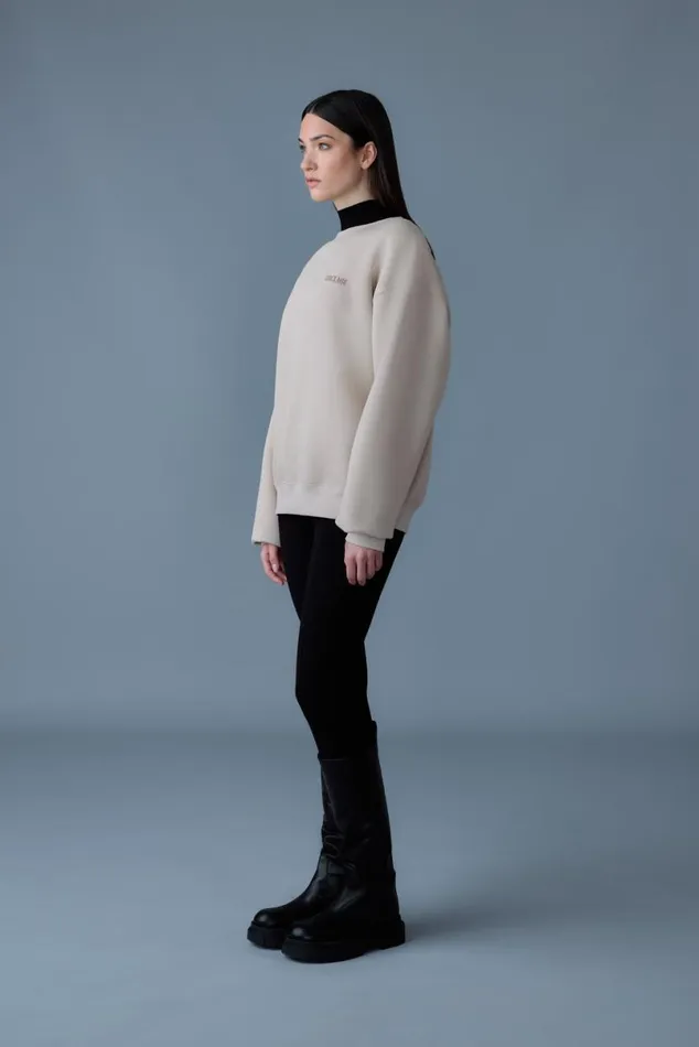 Hoodies and Tops Women Mackage JULIAN DoubleFace Jersey Sweatshirt White Hoodies and Tops Women Mackage JULIAN DoubleFace Jersey Sweatshirt White