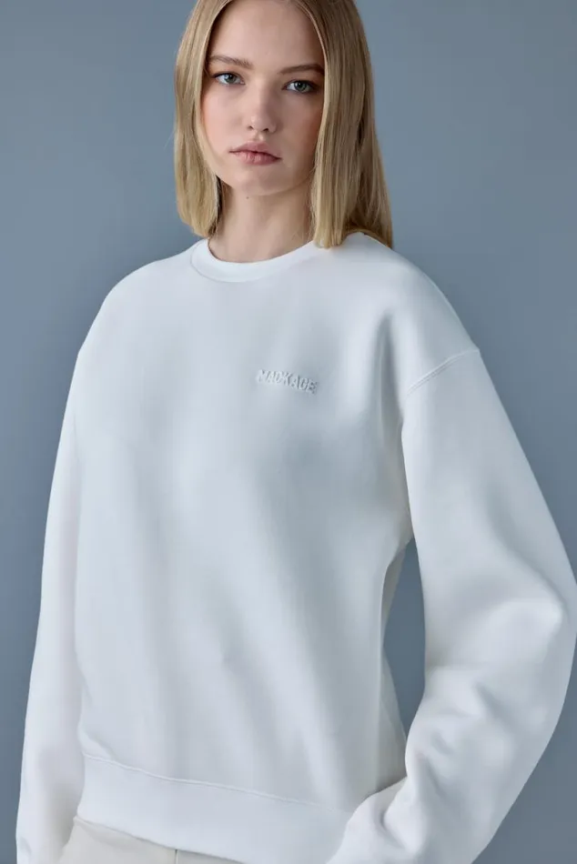 Hoodies and Tops Women Mackage JULIAN DoubleFace Jersey Sweatshirt White Hoodies and Tops Women Mackage JULIAN DoubleFace Jersey Sweatshirt White