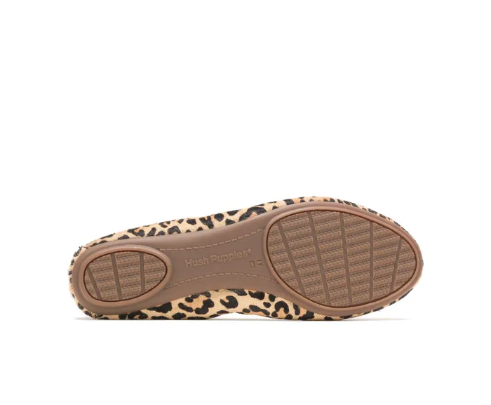Hush Puppies Chaste Ballet Leopard Calf Hair Women Flats and SlipOns