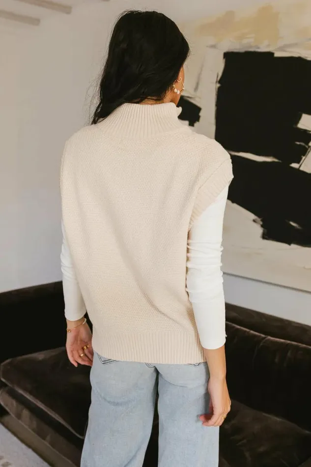 Indiana Knitted Vest Cream Women Bohme Tops