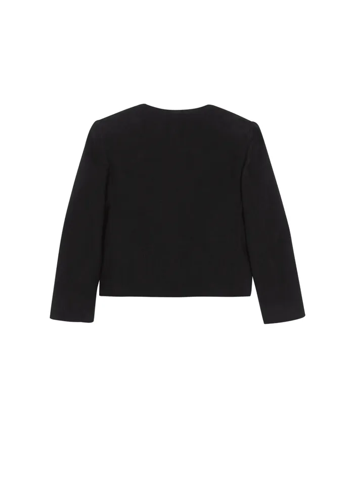 Jacket With Embroidered Braids Black Kids Balmain