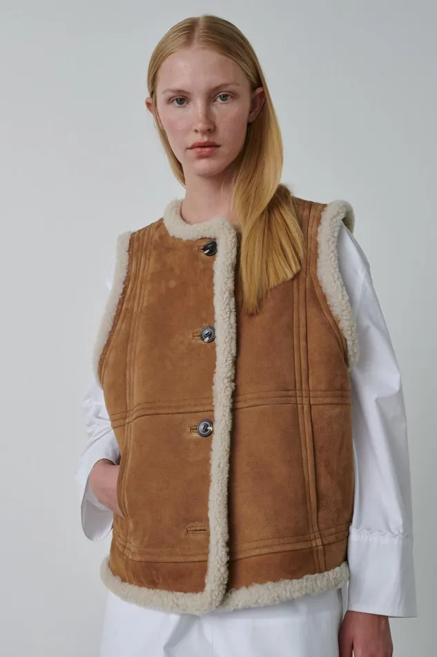 Jackets and Coats Women Soeur VILLAGE WAISTCOAT Honey