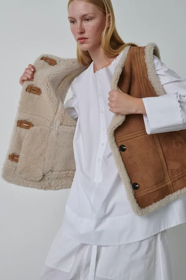 Jackets and Coats Women Soeur VILLAGE WAISTCOAT Honey