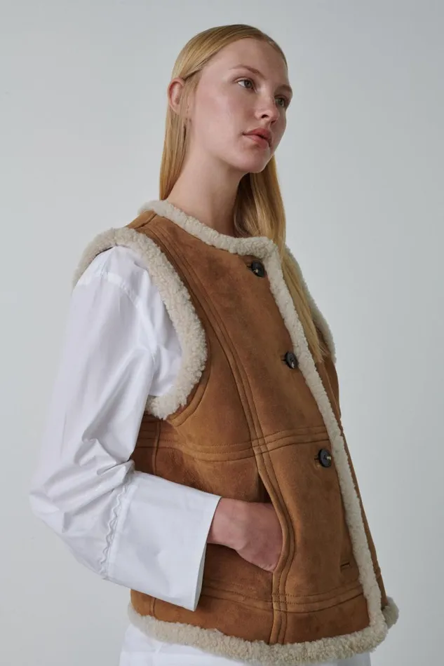 Jackets and Coats Women Soeur VILLAGE WAISTCOAT Honey