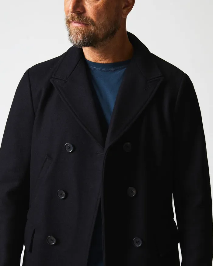 Jackets and Outerwear Men Billy Reid Bond Peacoat Black