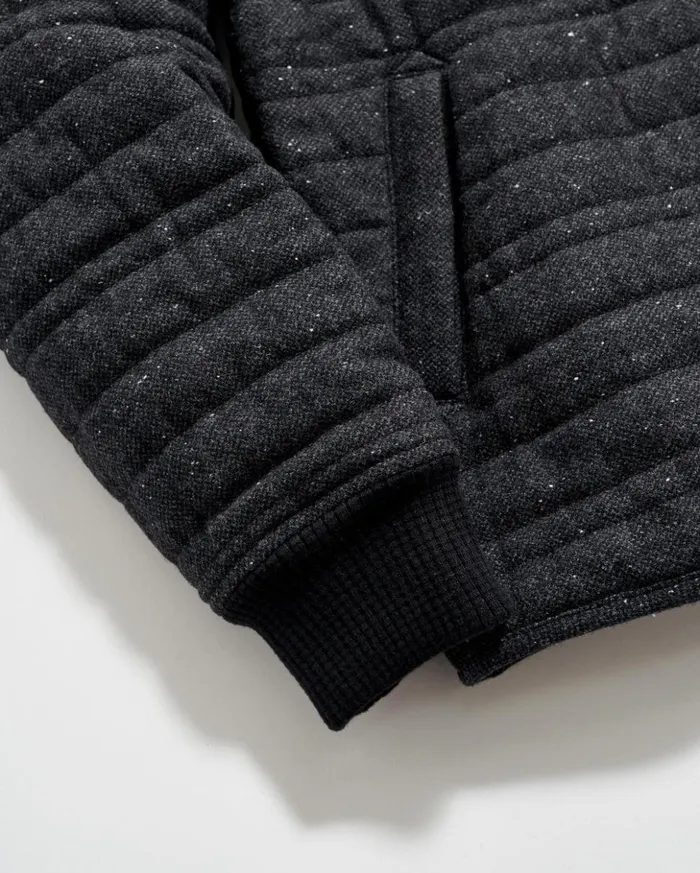 Jackets and Outerwear Men Billy Reid Collegiate Bomber Black Tweed