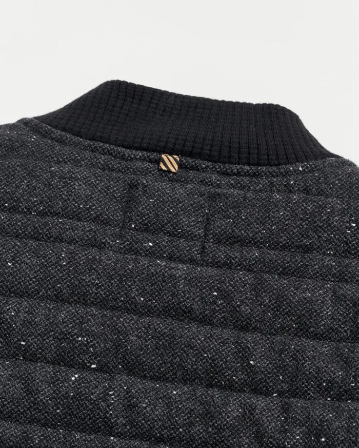 Jackets and Outerwear Men Billy Reid Collegiate Bomber Black Tweed