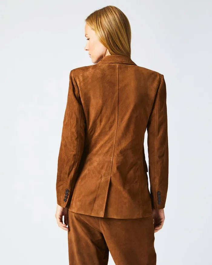 Jackets and Outerwear Women Billy Reid Suede Blazer Cognac