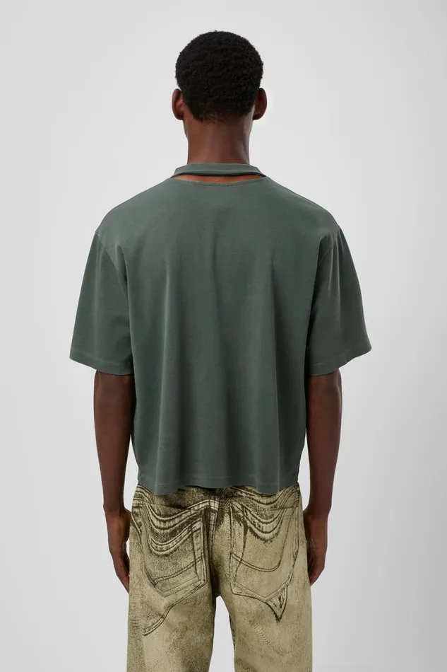 Jersey Men Camper TShirt Green Cotton Tshirt