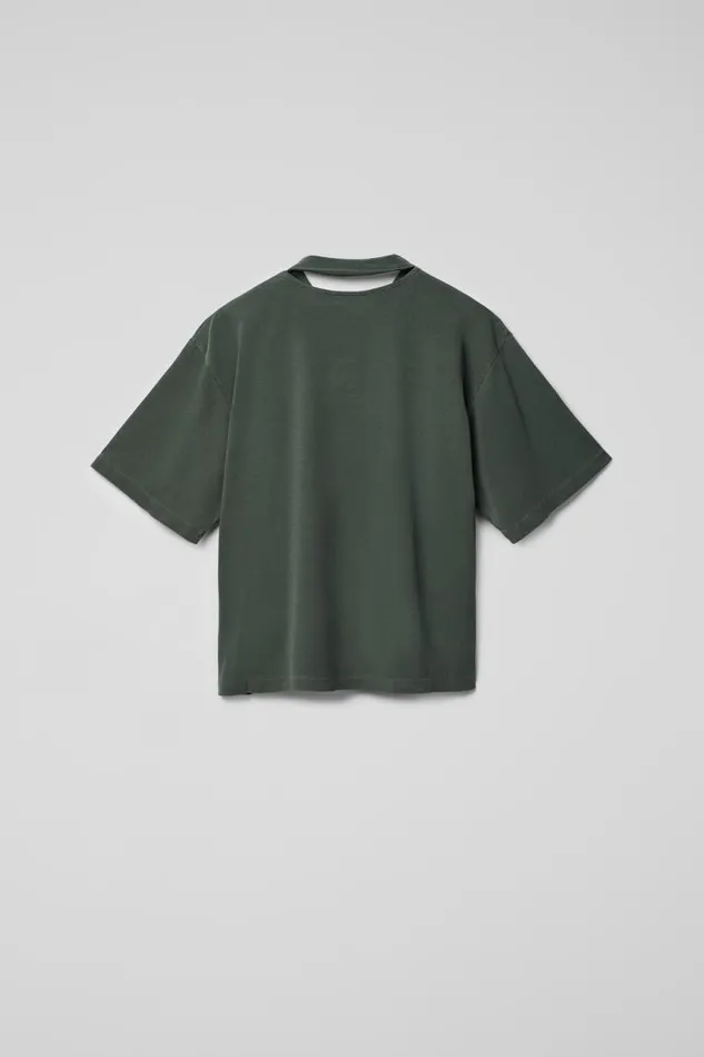 Jersey Men Camper TShirt Green Cotton Tshirt