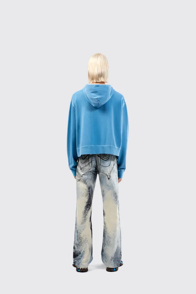 Jersey Women Camper Hoodie Blue Organic Cotton Hoodie Jersey Women Camper Hoodie Blue Organic Cotton Hoodie