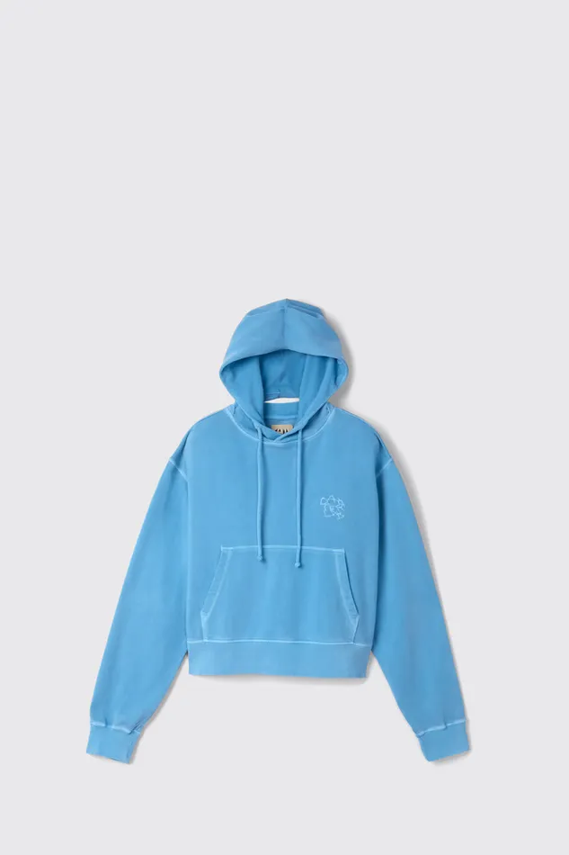 Jersey Women Camper Hoodie Blue Organic Cotton Hoodie Jersey Women Camper Hoodie Blue Organic Cotton Hoodie