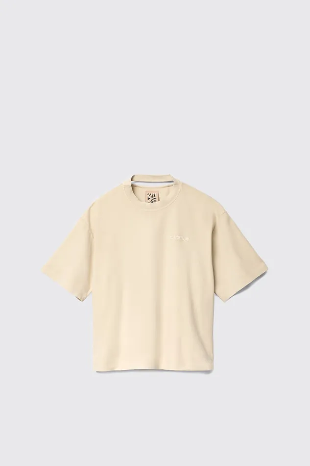 Jersey Women Camper TShirt Beige Cotton Tshirt