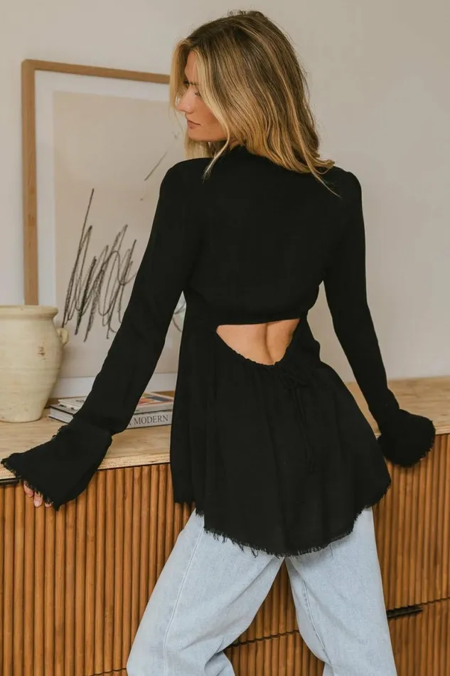 Jesse Fringe Top In Black Black Women Bohme Tops